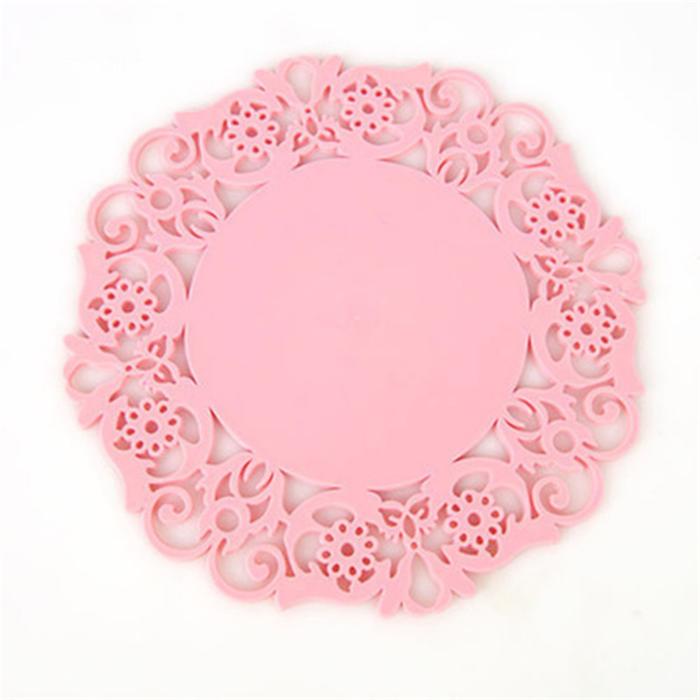 Flowers Round Silicone Coasters Candy Color Insulation Pads Placemats Cup Mats