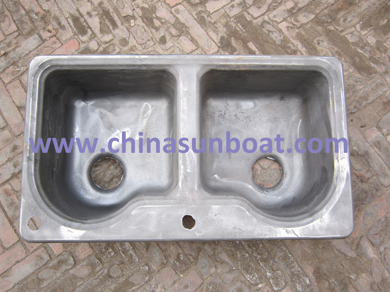 Sunboat Enameled Cast Iron Water Channel/ Pentrough /Flume/ Double Sink Enamel Cast Iron Sink