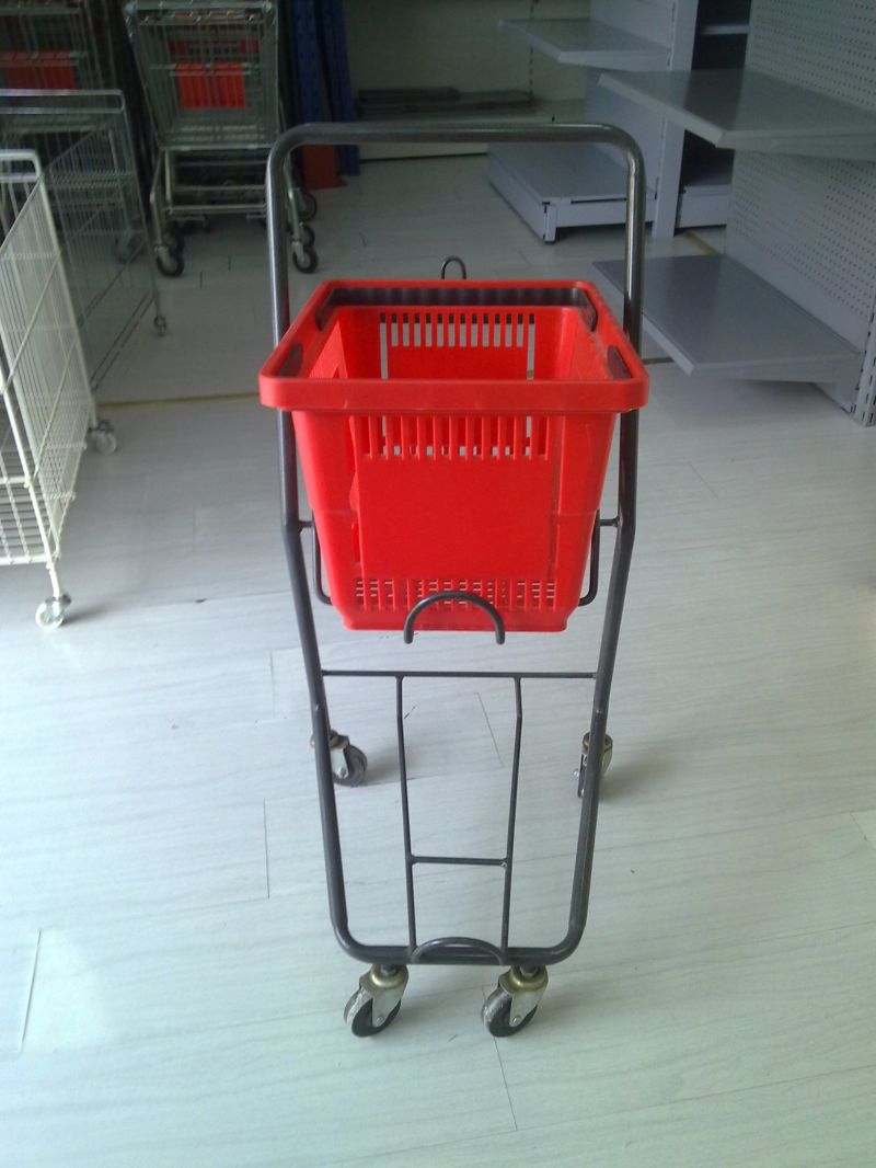 Store Rolling Go Cart Hand Basket Trolley