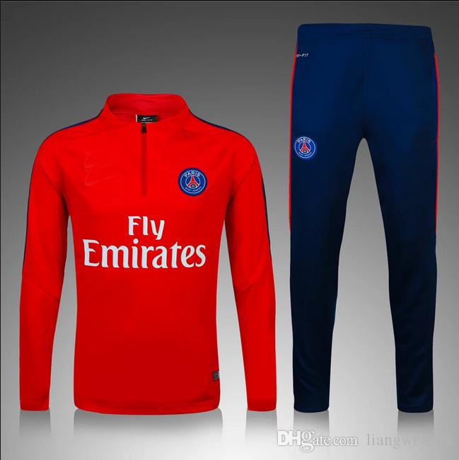 Wholesale Customized 2016/2017 Thai Quality New 16 17 Real National Team Paris Long Sleeve Training Clothing Embroidery Free Shipping