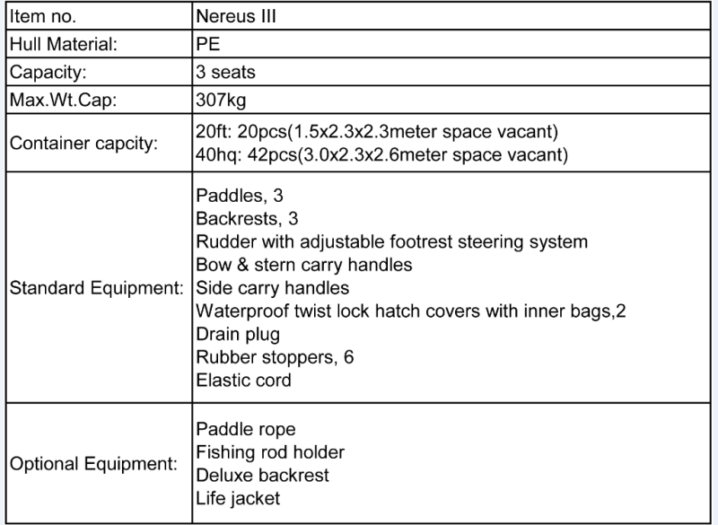 Large Fishing Kayak for 3 Person (NEREUS III)