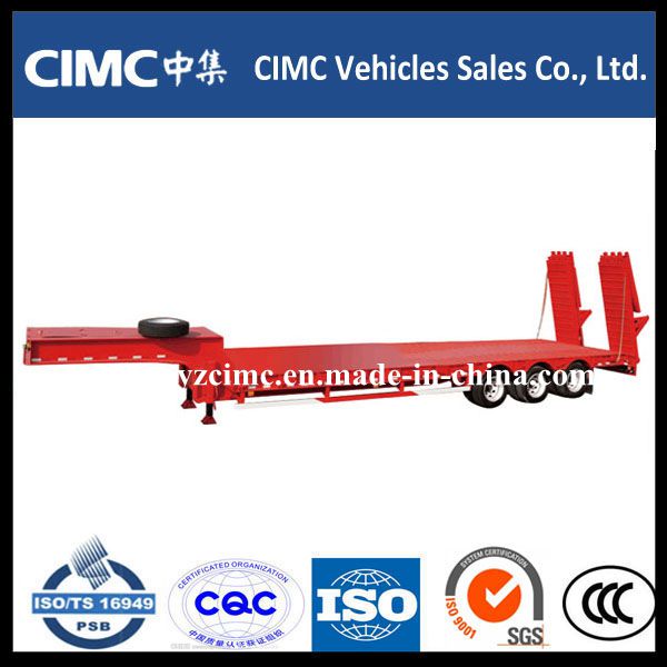 Cimc 3 Axle 70 Tons Heavy Duty Equipment Transport Low Bed Trailer for Algeria