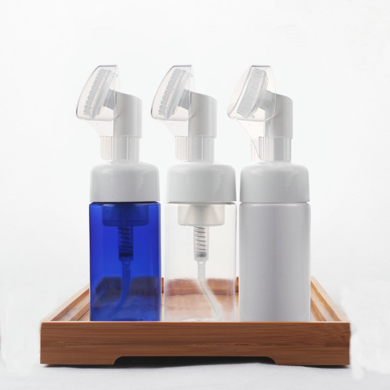 Cosmetic Foaming Pump Bottles with Brush for Cleaner 100ml