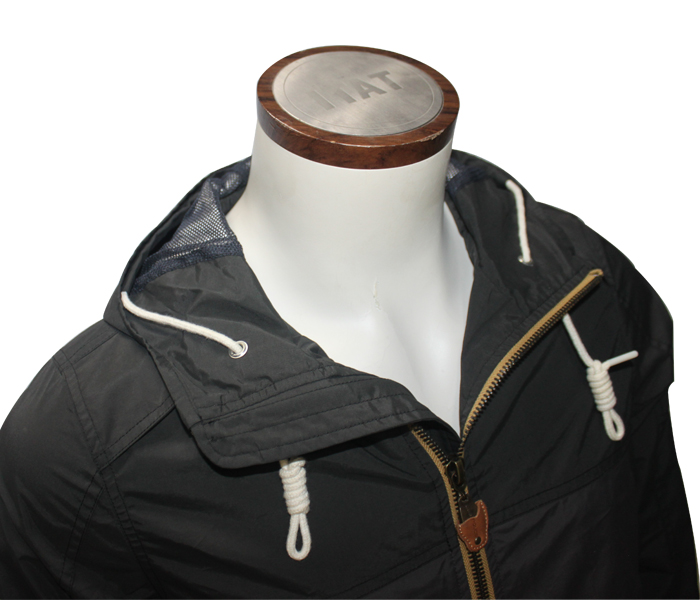 Zipper Through Nylon Short Plain Flight Men Bomber Hood Jacket