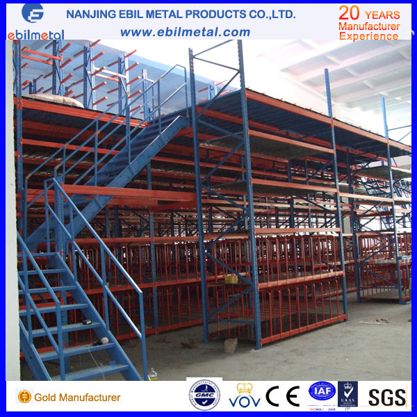 Steel Multi-Tiers Mezzanine Rack / Shelving for Factory / Warehouse Storage