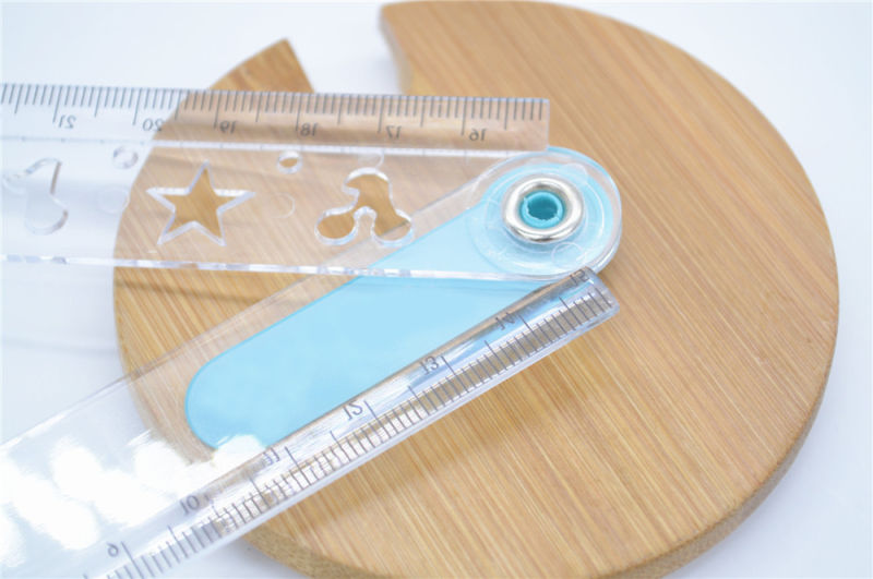 Geometry Shape Folding Plastic Ruler for School Office Stationery