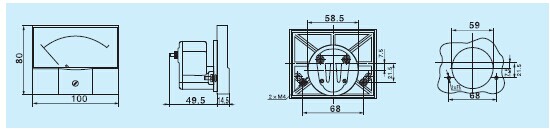 85L1-Hz Mounted Analog Frequency Meter