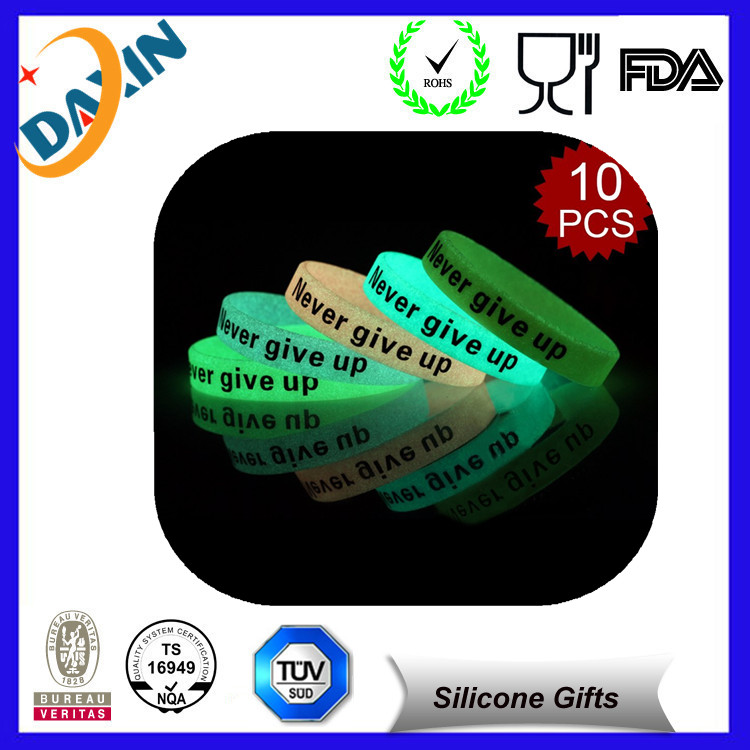 Colorful Silicone Wristband Embossed Inspirational Bracelet