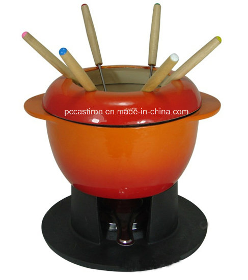 Ce Qualifed Cast Iron Fondue Set Price China Factory