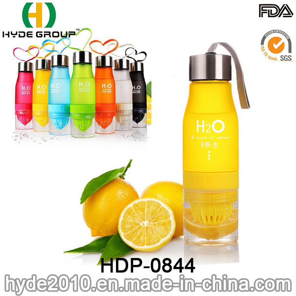 Plastic Water Bottle Infuser with Stainless Steel Cap, Plastic Fruit Infusion Bottle (HDP-0844)