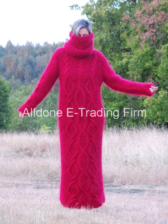 Custom 100% Hand Knit Women's Sweater Cardigan Pullover Coat Clothing