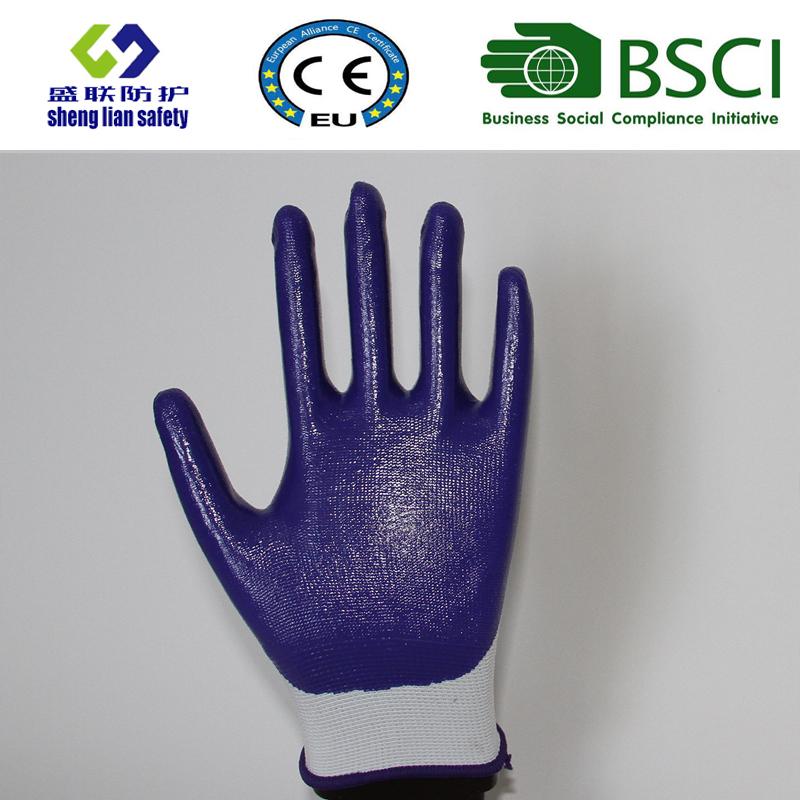 Polyester Shell with Nitrile Coated Work Gloves (SL-N102)