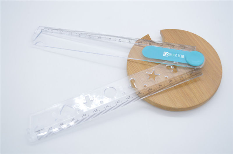 Geometry Shape Folding Plastic Ruler for School Office Stationery