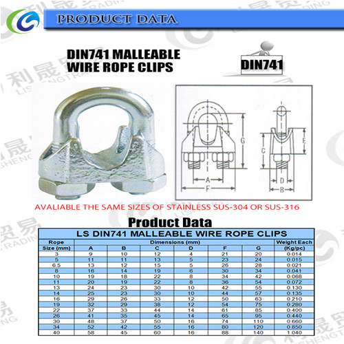 Zinc Plated Steel Wire Rope Clips