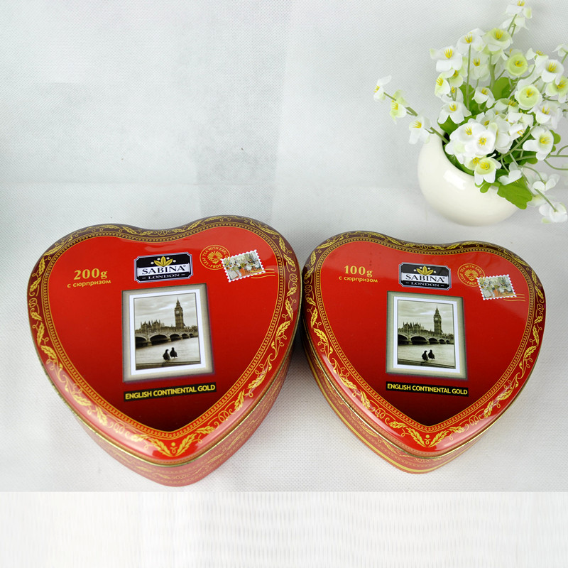 2016 Red Heart Shaped Gland Tin Box for Chocolate Gift