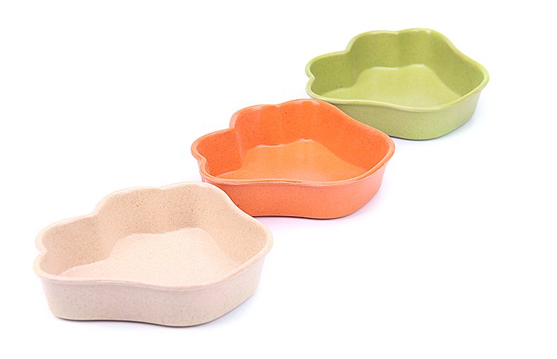 237g Cat/Dog Feeders, Round Bamboo Pet Bowls