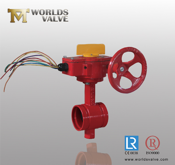 Grooved End Worm Gear Butterfly Valve with CE ISO Wras Certificates