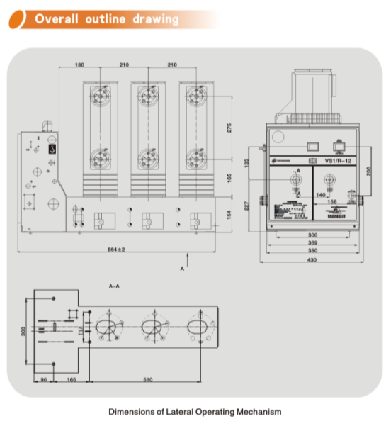 Vs1/C-12 Hv Vacuum Circuit Breaker with Lateral Operating Mechanism