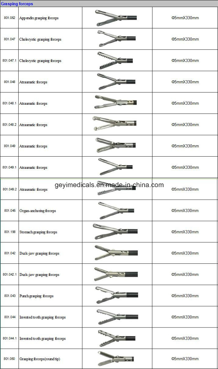 Reusable Laparoscopic Endoscopic Grasper Forceps Grasper