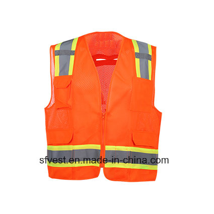 High -Visibility Refelective Safety Vest with Polyester Mesh