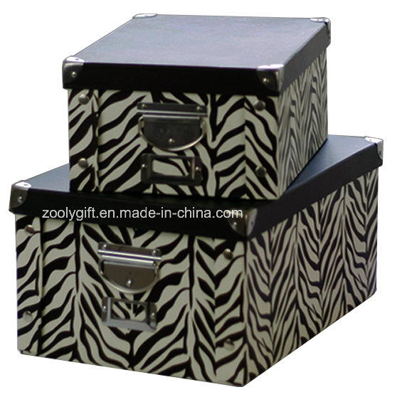 Zebra / Leopard Printing Home /Office Stationery Snap Paper Storage Foldable Box