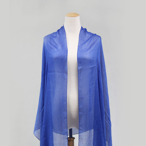 Blue Viscose Long Scarf for Women