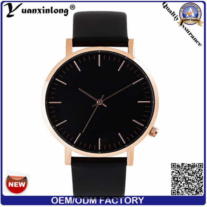 Yxl-342 Customized Logo Stainless Steel Leather Quartz Watch Luxury Men Watches Simple Design Fashion Vogue Wrist Watch Mens