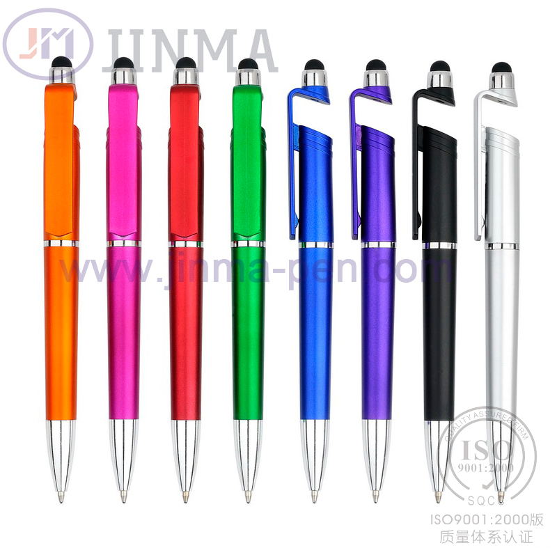 The Promotion Gifts Plastic Ball Pen Jm-6014 with One Cellphone Stand