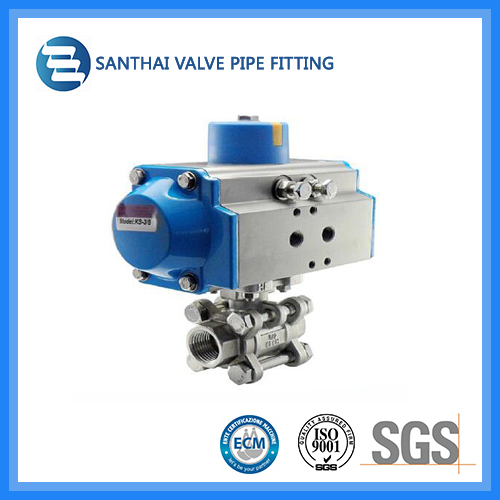 3 PCS 2 Way Ss 304 Air Control Sanitary Pneumatic Ball Valve