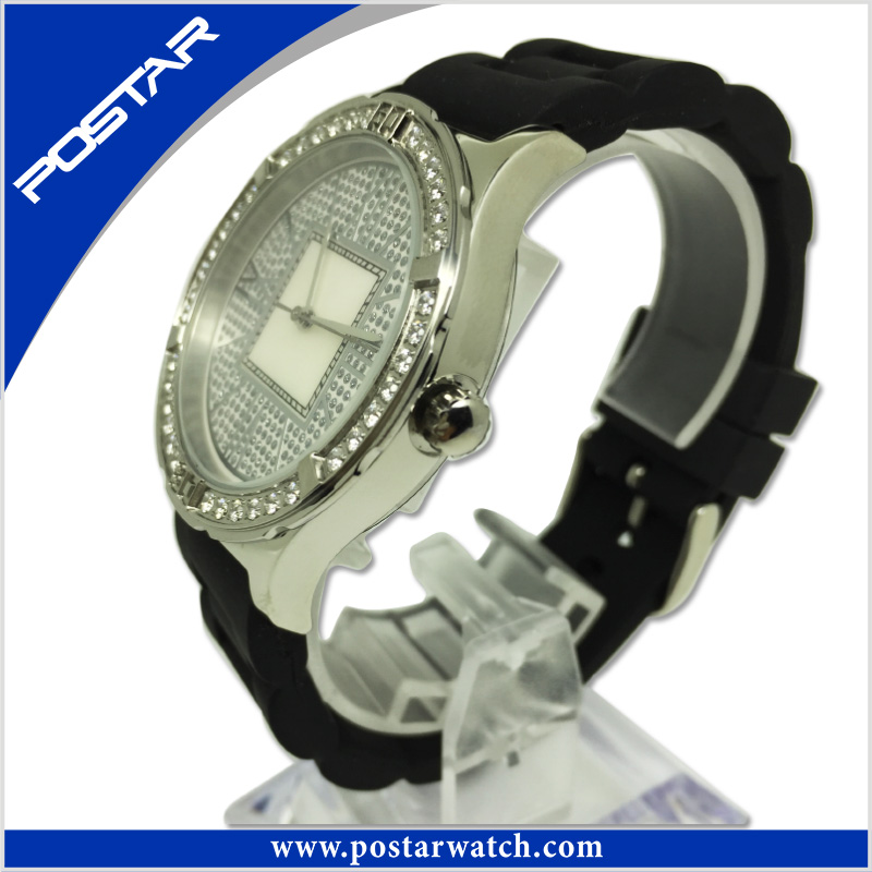 Psd-2257L Vogue New Design Japanese Movement Quartz Watch with Stainless Steel Case Genuine Leather Band