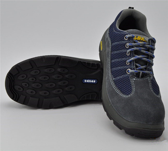 Blue Suede Leather Protetive Safety Shoes Ufa103