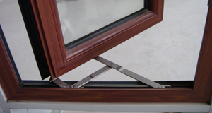 Wooden Grain Aluminum Double Glazed Casement Windows