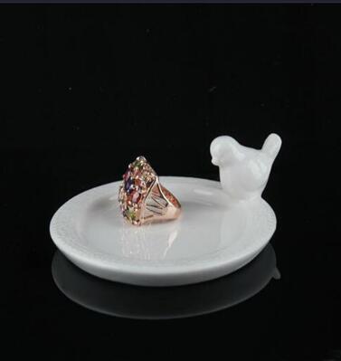 New Style Lovely Bird Design Ceramic Ring Holder