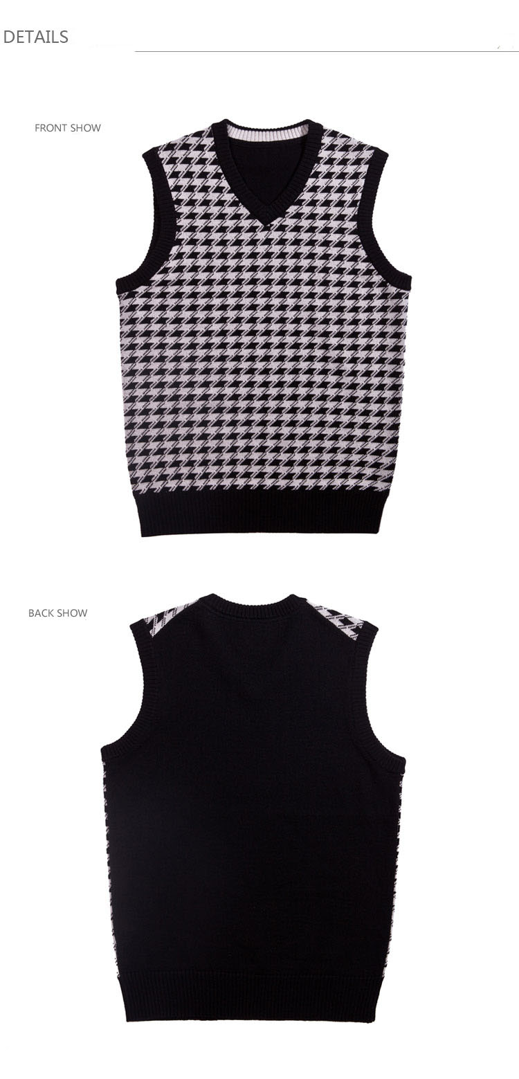 ODM Jacquard V Neck Vest Man Sweater