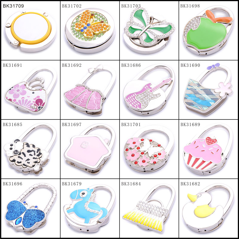 Color Filled Heart Shape Cute Zinc Alloy Bag Holder