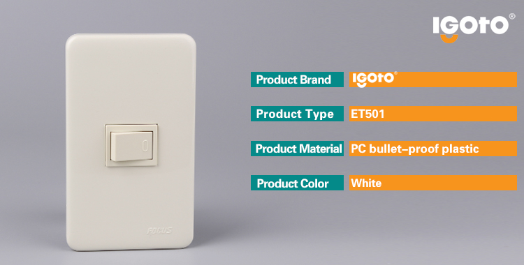 1 Gang 1 Way Switch with Fluorescence