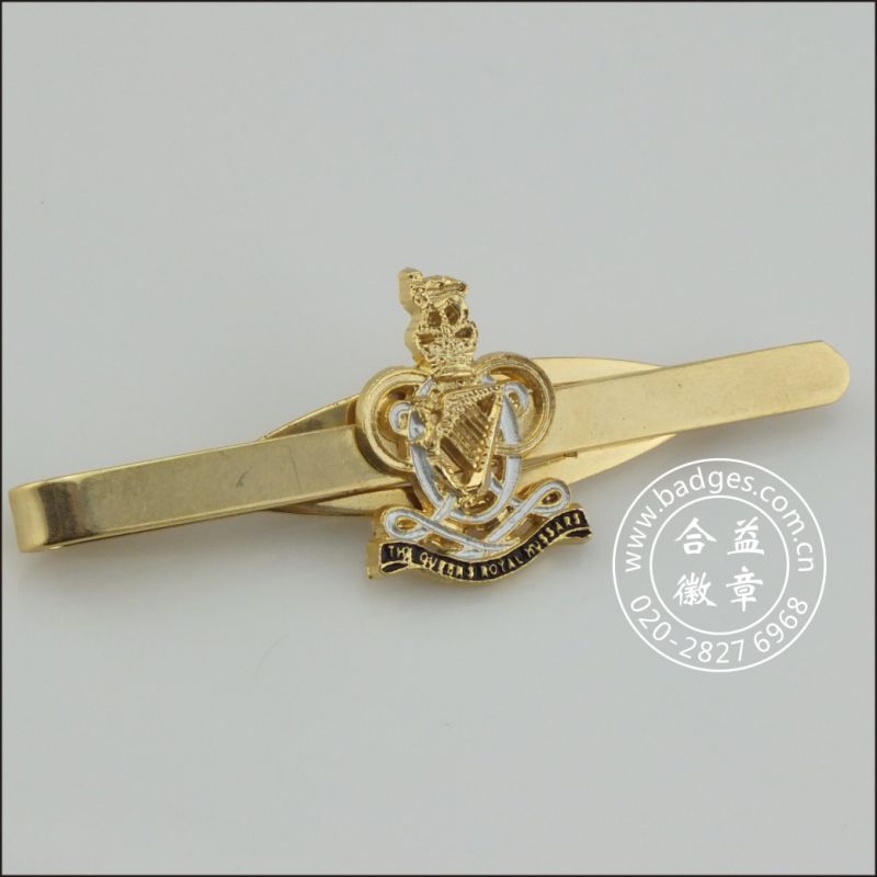 Custom Gold Plated Tie Clip with Badge (GZHY-LDJ-006)