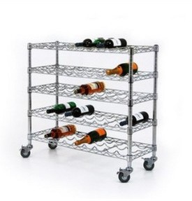 Adjustable Chrome Dining Cart with MDF Top (CJ-B1075)