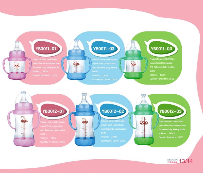 China Neutral Borosilicate Glass Baby Feeding Bottle