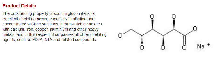 Scale Inhibitor/Cleaning Agent Industrial Grade Sodium Gluconate MSDS