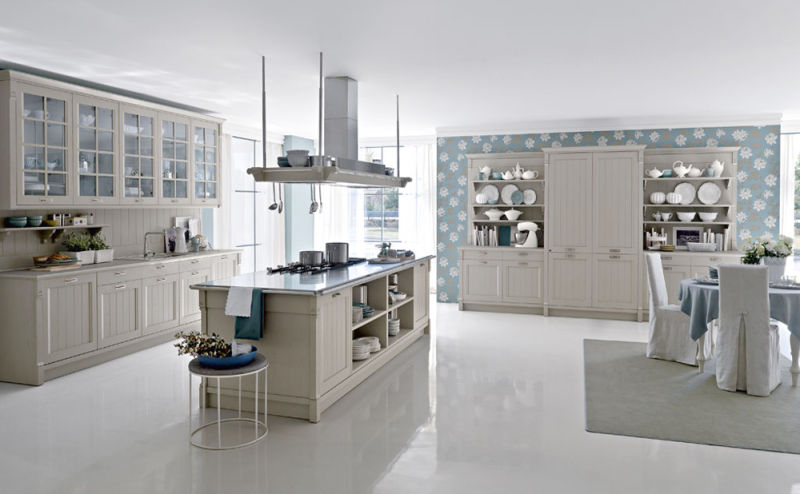 White PVC Melamine Lacquer UV Kitchen Cabinet