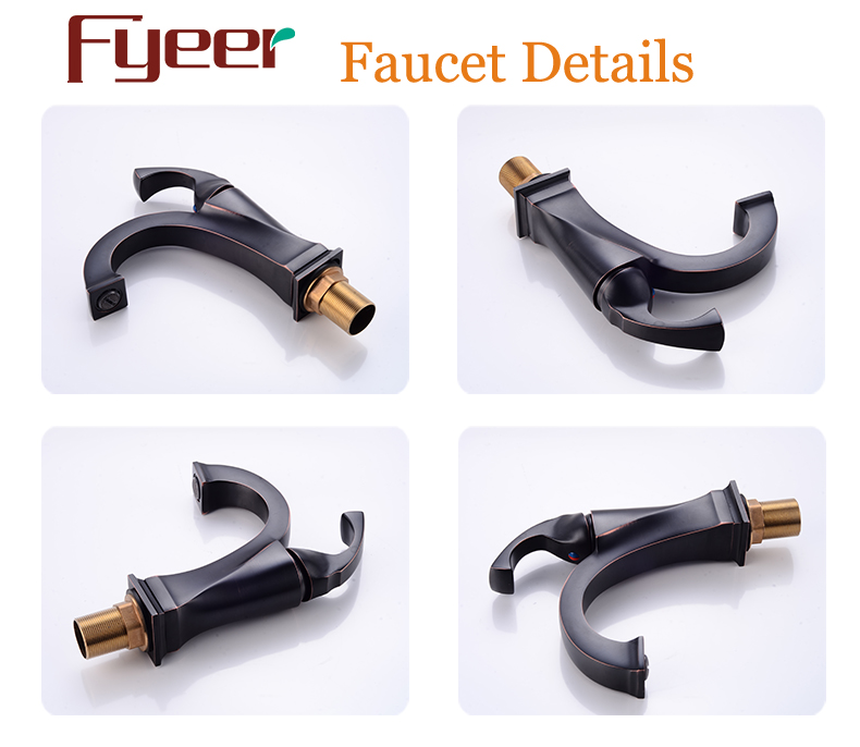 Fyeer Black Bathroom Antique Copper Faucet