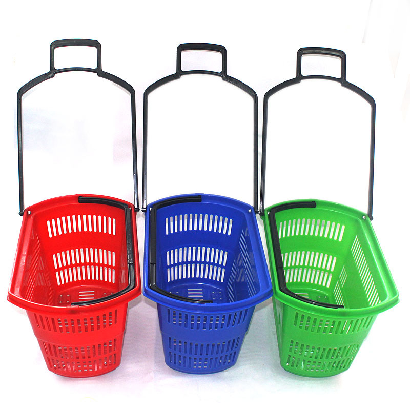 2013 New Type Four Wheel Hdpp Plastic Shopping Basket with Wheels (YD-B6)