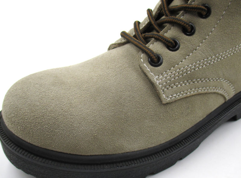 Full Suede Upper MID-Cut Safety Shoes (HQ06009)