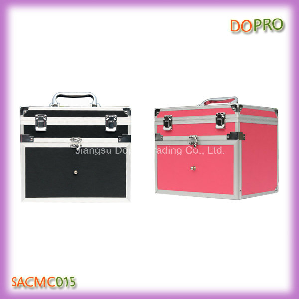 Professional Pink Portable Nail Art Tool Box with Dividers (SACMC015)