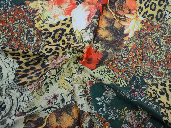 Custom 100% Silk Digital Textile Printing Fabric (DSC-4011)