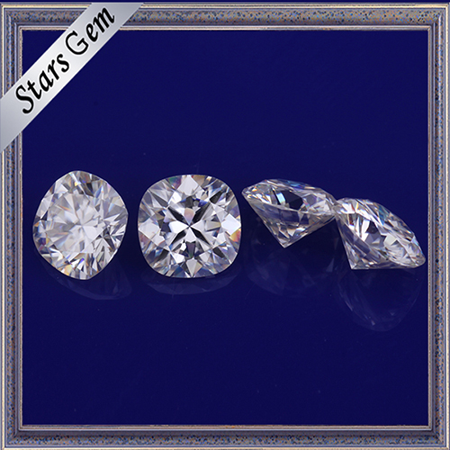 High Quality Cushion Shape Brilliant Diamond Cut Synthetic White Moissanite Gemstone for jewelry