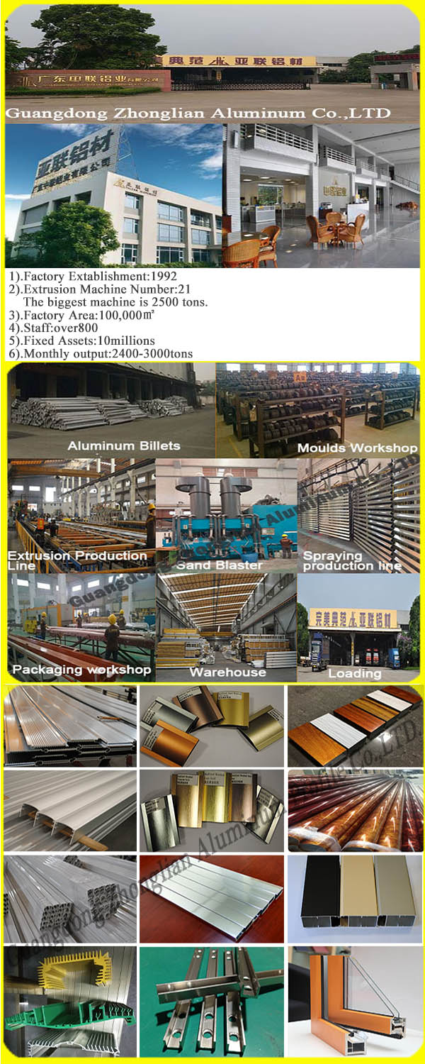 Newest Wooden Grain Aluminium Extrusion for Simulate Wooden Door with Customized Stripes Aluminum