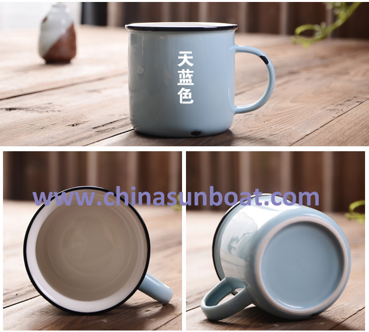 Sunboat 300ml Porcelain Cup Chinese Culture Mug Creative Retro Enamel Mugs Tableware