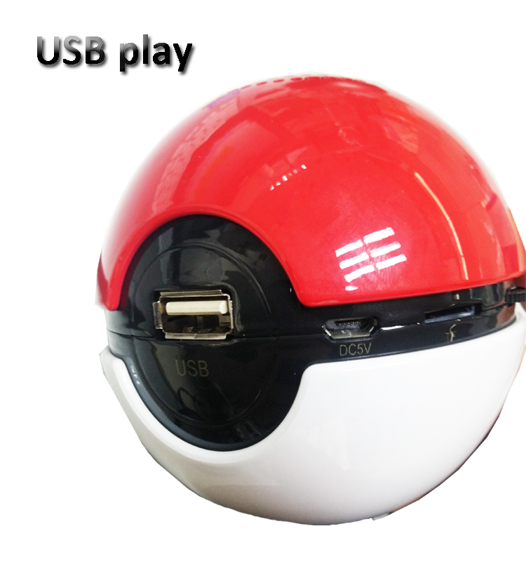 Hot Selling Pokeball Pokemon Go USB Play Wireless Bluetooth Speaker